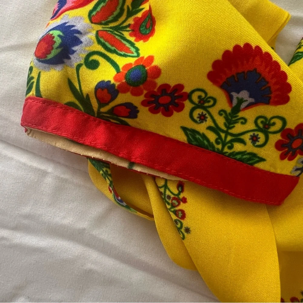 Biba Manish Arora Yellow Kurta Dress Sequined Floral Design Diwali Weddi… - Picture 6 of 11